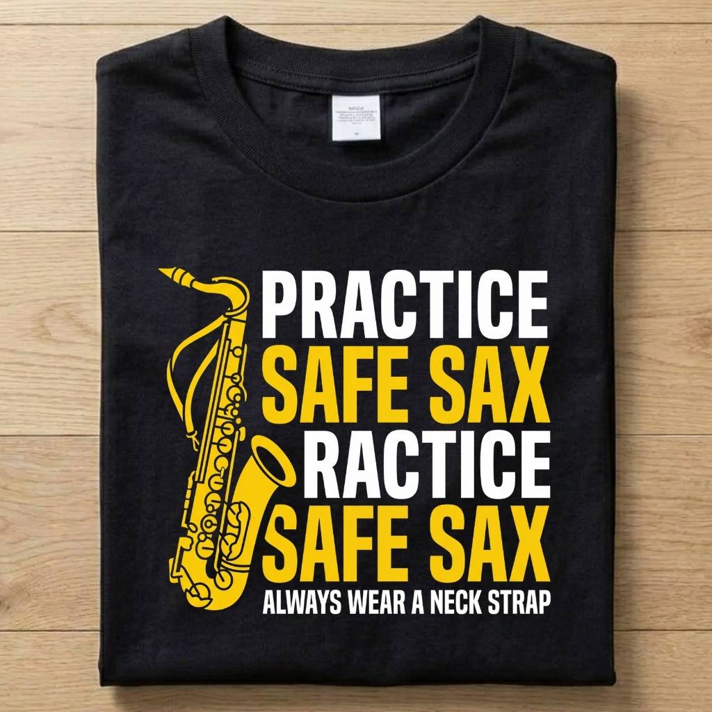 Safe Sax - Funny T-Shirt Unisex